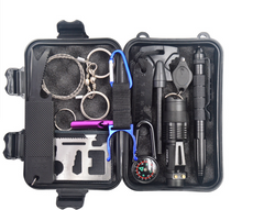 Black Outdoor Survival First Aid Kit with Survival Tools